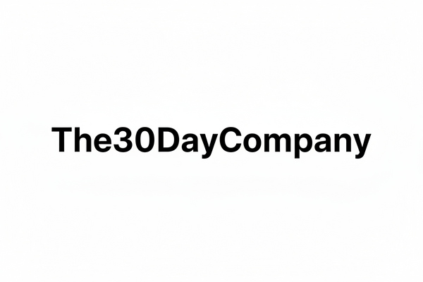 Tekstlogo
The30DayCompany, Poppins (Heading: SemiBold, Body: Regular)
svart på hvit stor.